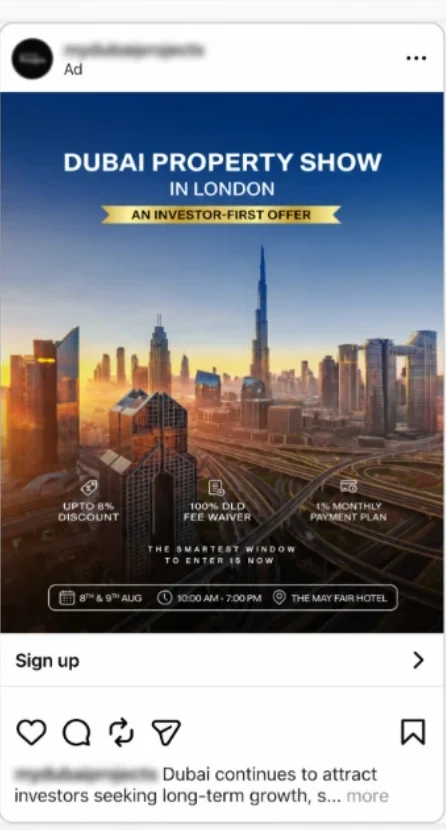 Roadshow story ad — London investor campaign