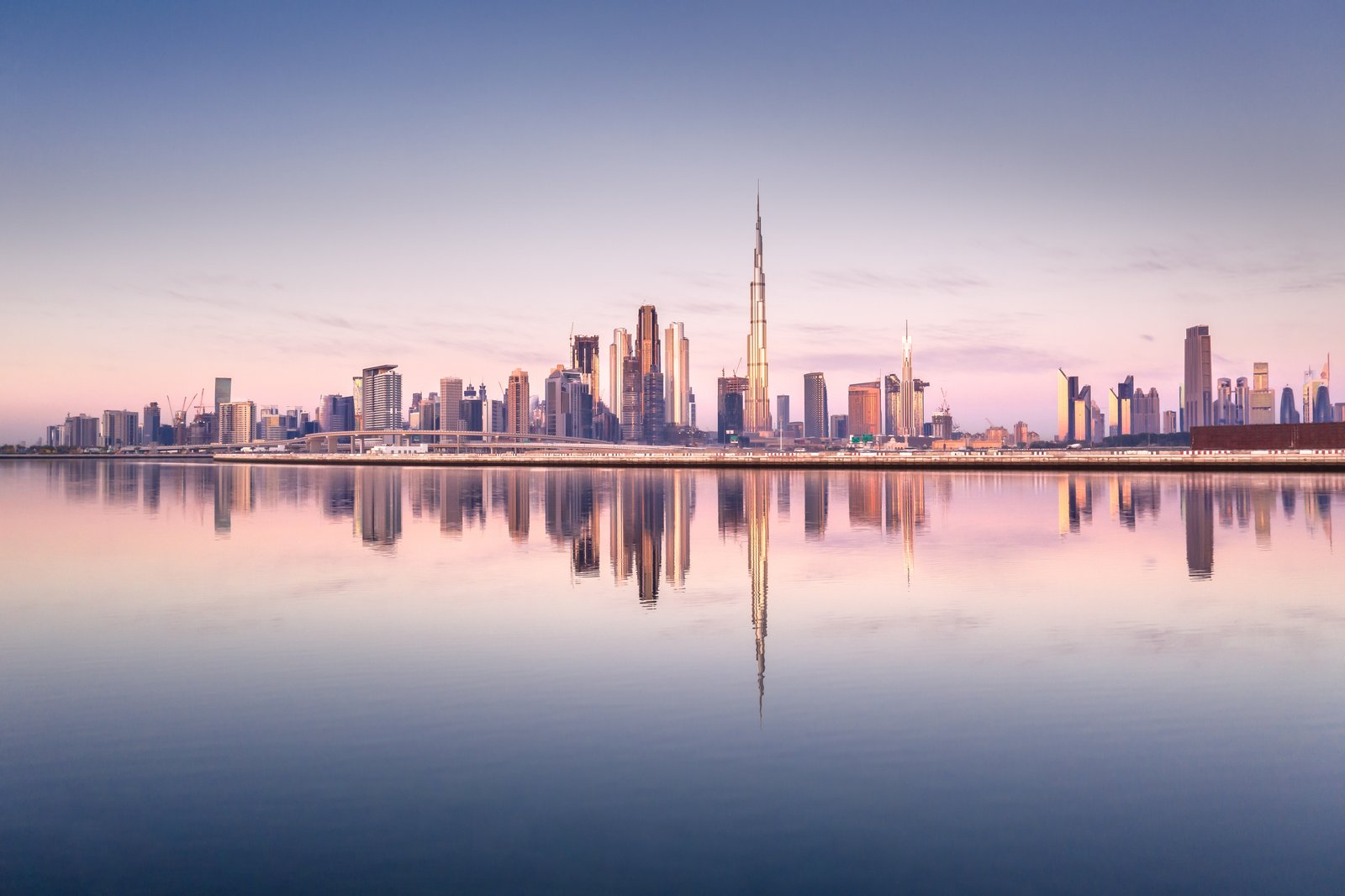Dubai skyline at dusk